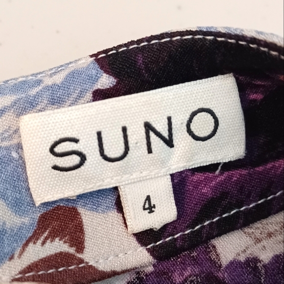 Suno Silk Blend Cutout-Waist Feminine Floral Midi Dress - Picture 11 of 15